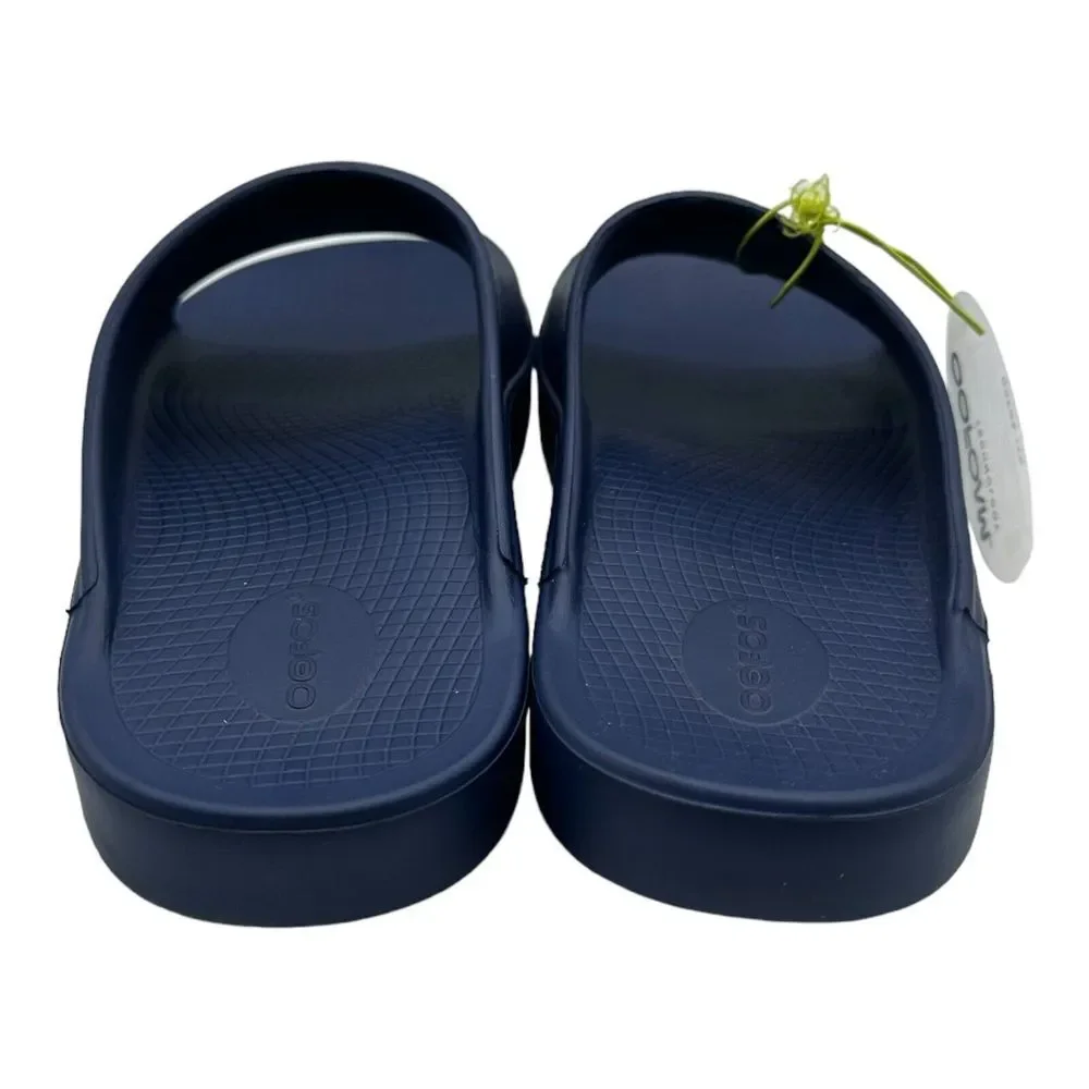 OOFOS OOahh Comfort Slide Sandals Men's Size 13 Navy Blue Slip On NWT‎ B Grade